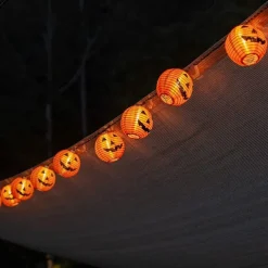 Halloween Pumpkin Lantern String Lights 2m 10LEDs Jack O Lantern Pumpkin Lamp for Halloween Party Garden Home Balcony Outdoor DIY Decor Light