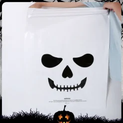 Halloween Pumpkin Leaf Bags - 2 Pack, Plastic, Funny Expressions, Lawn Decorations, Party Supplies