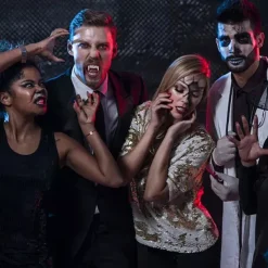 Halloween Retractable Vampire Teeth Dentures Zombie Teeth Silicone Dentures Halloween Decoration Horror Vampire Party Props Decoration