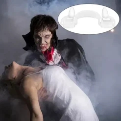 Halloween Retractable Vampire Teeth Dentures Zombie Teeth Silicone Dentures Halloween Decoration Horror Vampire Party Props Decoration