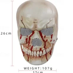 Halloween Scary Skull Mask - Realistic Half Face Skull Mask with Movable Jaw, Breathable Mesh, Adjustable Straps - Perfect for Cosplay, Halloween, Masquerade Parties