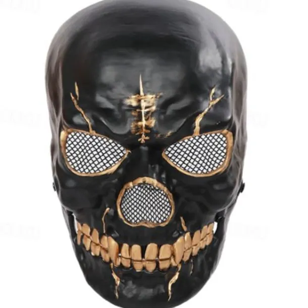 Halloween Scary Skull Mask - Realistic Half Face Skull Mask with Movable Jaw, Breathable Mesh, Adjustable Straps - Perfect for Cosplay, Halloween, Masquerade Parties