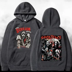 Halloween Scream Ghostface Skull Skeleton Hoodie Print Front Pocket Graphic For Couple's Men's Women's Adults' Halloween Carnival Masquerade Hot Stamping Halloween Casual Daily
