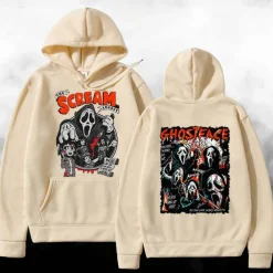Halloween Scream Ghostface Skull Skeleton Hoodie Print Front Pocket Graphic For Couple's Men's Women's Adults' Halloween Carnival Masquerade Hot Stamping Halloween Casual Daily