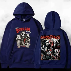 Halloween Scream Ghostface Skull Skeleton Hoodie Print Front Pocket Graphic For Couple's Men's Women's Adults' Halloween Carnival Masquerade Hot Stamping Halloween Casual Daily