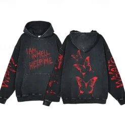 Halloween Scream Skull Skeleton Hoodie Oversized Acid Washed Tee Print Front Pocket Graphic For Couple's Men's Women's Adults' Masquerade Hot Stamping Casual Daily