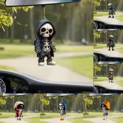 Halloween Skeleton Pendant, Car Rearview Mirror Ornament, Acrylic Car Suspension Interior Decoration Pendant