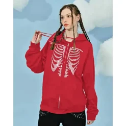 Halloween Skeleton Skull Hoodie Outerwear Zip-Up Hoodie Kings Day For Men's Women's Adults' Halloween Carnival Hot Stamping Party Casual Daily