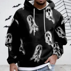 Halloween Skeleton Skull Hoodie Pullover Anime 3D Front Pocket Graphic For Couple's Men's Women's Adults' Halloween Carnival Masquerade 3D Print Party Casual Daily