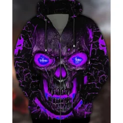 Halloween Skeleton Skull Cartoon Manga Outerwear Anime 3D Graphic For Couple's Men's Women's Adults' Back To School 3D Print Casual Daily