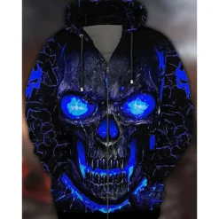 Halloween Skeleton Skull Cartoon Manga Outerwear Anime 3D Graphic For Couple's Men's Women's Adults' Back To School 3D Print Casual Daily