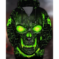 Halloween Skeleton Skull Cartoon Manga Outerwear Anime 3D Graphic For Couple's Men's Women's Adults' Back To School 3D Print Casual Daily
