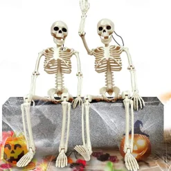 Halloween Skeletons | Full Body Posable Joints Skeletons for Halloween Decoration, Graveyard Decorations, Haunted House Accessories