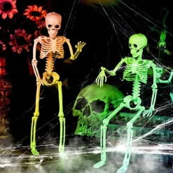 Halloween Skeletons | Full Body Posable Joints Skeletons for Halloween Decoration, Graveyard Decorations, Haunted House Accessories