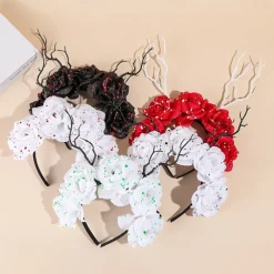 Halloween skull antler headband Bar party decoration Headband hair accessories
