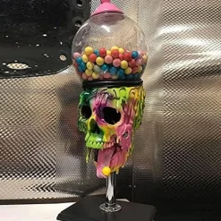Halloween Skull Cool Bubble Gum Machine Gumball Vending Machine Dispenser Candy Skull Decorations Cool Halloween Decoration Peculiar Desktop Atmosphere Ornaments Halloween Skeleton Decoration
