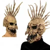 Halloween Skull Mask Scary Full Head Skeleton Headgear Creepy Biochemical Mask Realistic Halloween Cosplay Latex Horror
