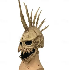 Halloween Skull Mask Scary Full Head Skeleton Headgear Creepy Biochemical Mask Realistic Halloween Cosplay Latex Horror