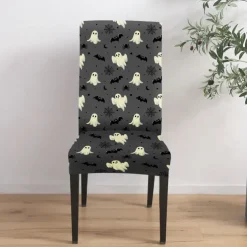 Halloween Skull Pattern Dining Chair Cover Festival Table Decor Dress-up Props For Decoration