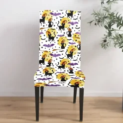 Halloween Skull Pattern Dining Chair Cover Festival Table Decor Dress-up Props For Decoration