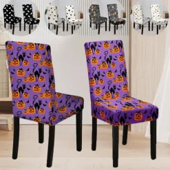 Halloween Skull Pattern Dining Chair Cover Festival Table Decor Dress-up Props For Decoration