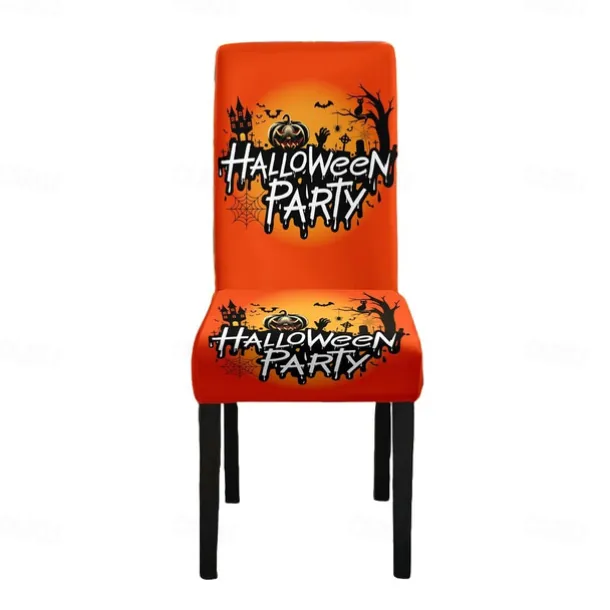 Halloween Skull Pattern Dining Chair Cover Festival Table Decor Dress-up Props For Decoration
