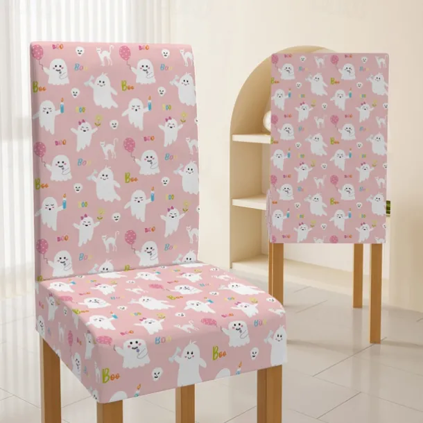 Halloween Skull Pattern Dining Chair Cover Festival Table Decor Dress-up Props For Decoration