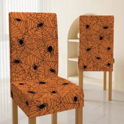 Halloween Skull Pattern Dining Chair Cover Festival Table Decor Dress-up Props For Decoration