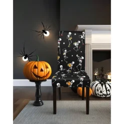 Halloween Skull Pattern Dining Chair Cover Festival Table Decor Dress-up Props For Decoration