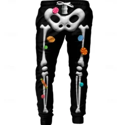Halloween Skull Skeleton Jogger Pants Sweatpants Anime 3D Graphic For Couple's Men's Women's Adults' Halloween Carnival Masquerade 3D Print Party Halloween