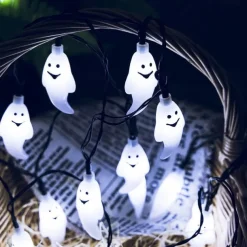 Halloween Solar String Lights Outdoor Waterproof Bat Ghost Spider Skull Hand Light 6.5m 30LEDs 8 Modes Halloween Patio Yard Garden Balcony Fence Halloween Outdoor Party Indoor Decoration