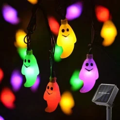 Halloween Solar String Lights Outdoor Waterproof Bat Ghost Spider Skull Hand Light 6.5m 30LEDs 8 Modes Halloween Patio Yard Garden Balcony Fence Halloween Outdoor Party Indoor Decoration