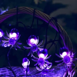 Halloween Solar String Lights Outdoor Waterproof Bat Ghost Spider Skull Hand Light 6.5m 30LEDs 8 Modes Halloween Patio Yard Garden Balcony Fence Halloween Outdoor Party Indoor Decoration