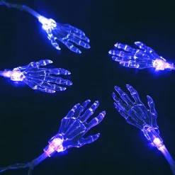 Halloween Solar String Lights Outdoor Waterproof Bat Ghost Spider Skull Hand Light 6.5m 30LEDs 8 Modes Halloween Patio Yard Garden Balcony Fence Halloween Outdoor Party Indoor Decoration