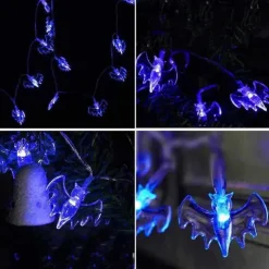 Halloween Solar String Lights Outdoor Waterproof Bat Ghost Spider Skull Hand Light 6.5m 30LEDs 8 Modes Halloween Patio Yard Garden Balcony Fence Halloween Outdoor Party Indoor Decoration