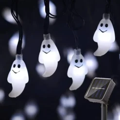 Halloween Solar String Lights Outdoor Waterproof Bat Ghost Spider Skull Hand Light 6.5m 30LEDs 8 Modes Halloween Patio Yard Garden Balcony Fence Halloween Outdoor Party Indoor Decoration