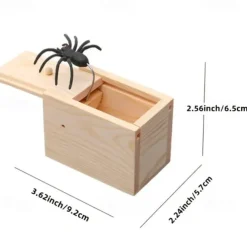 Halloween Spider Scare Prank Box Gift Spider in a Box Gag Gift, Hilarious Wooden Scare Box,Handmade Fun Joke Scarebox Toy