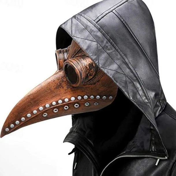 Halloween Steampunk Plague Doctor Bird Beak Mask,Long Nose Bird Beak Crow Mask,Cosplay Steam Costume Props Accessories
