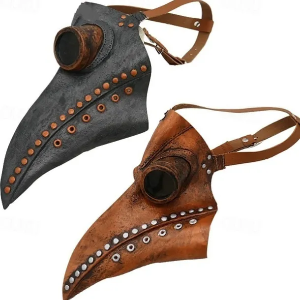 Halloween Steampunk Plague Doctor Bird Beak Mask,Long Nose Bird Beak Crow Mask,Cosplay Steam Costume Props Accessories