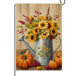 Halloween Thanksgiving Garden Flag - Double-Sided Seasonal Yard Banner for Fall Decorations - Durable and Weather-Resistant Polyester Flag for Outdoor Lawn, Porch, or Garden Decor