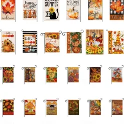 Halloween Thanksgiving Garden Flag - Double-Sided Seasonal Yard Banner for Fall Decorations - Durable and Weather-Resistant Polyester Flag for Outdoor Lawn, Porch, or Garden Decor