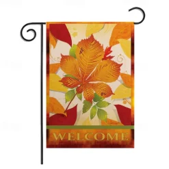 Halloween Thanksgiving Garden Flag - Double-Sided Seasonal Yard Banner for Fall Decorations - Durable and Weather-Resistant Polyester Flag for Outdoor Lawn, Porch, or Garden Decor
