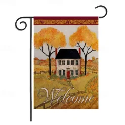 Halloween Thanksgiving Garden Flag - Double-Sided Seasonal Yard Banner for Fall Decorations - Durable and Weather-Resistant Polyester Flag for Outdoor Lawn, Porch, or Garden Decor