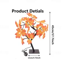 Halloween Tree Lamp Maple Leaf Lamp Halloween Decorative Table Lamp USB Power Supply