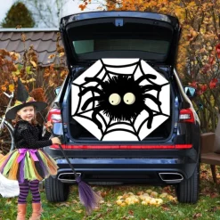 Halloween Trunk Treat Car Banner Car Decoration,Ghost Halloween Decorations Halloween Fabric Car Decoration Halloween Car Trunk Decoration Ghost Pumpkin Wall Covering
