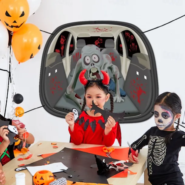 Halloween Trunk Treat Car Banner Car Decoration,Ghost Halloween Decorations Halloween Fabric Car Decoration Halloween Car Trunk Decoration Ghost Pumpkin Wall Covering