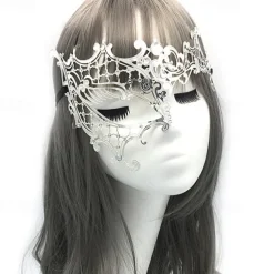 Halloween Venetian Mask Columbina Carnival Mask Half Face Carnival Mardi Gras Party Masquerade Carnival of Venice Easy Halloween Costumes Dress Up