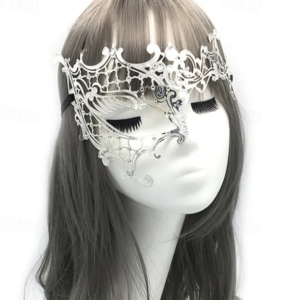 Halloween Venetian Mask Columbina Carnival Mask Half Face Carnival Mardi Gras Party Masquerade Carnival of Venice Easy Halloween Costumes Dress Up