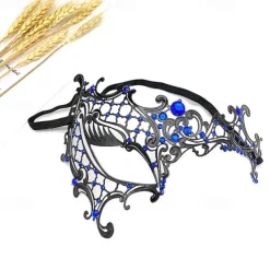 Halloween Venetian Mask Columbina Carnival Mask Half Face Carnival Mardi Gras Party Masquerade Carnival of Venice Easy Halloween Costumes Dress Up