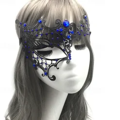 Halloween Venetian Mask Columbina Carnival Mask Half Face Carnival Mardi Gras Party Masquerade Carnival of Venice Easy Halloween Costumes Dress Up